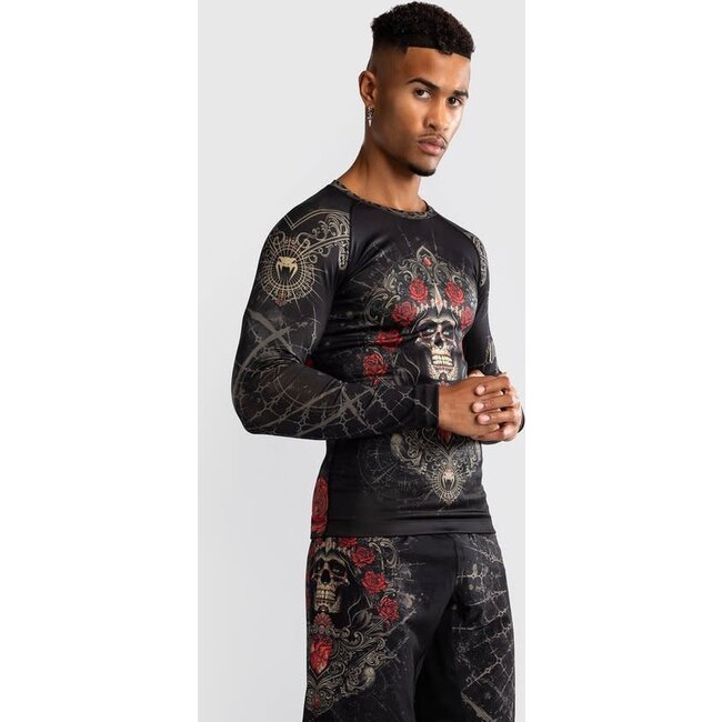 Venum Santa Muerte 5.0 Long-sleeved Rashguard Black Gold