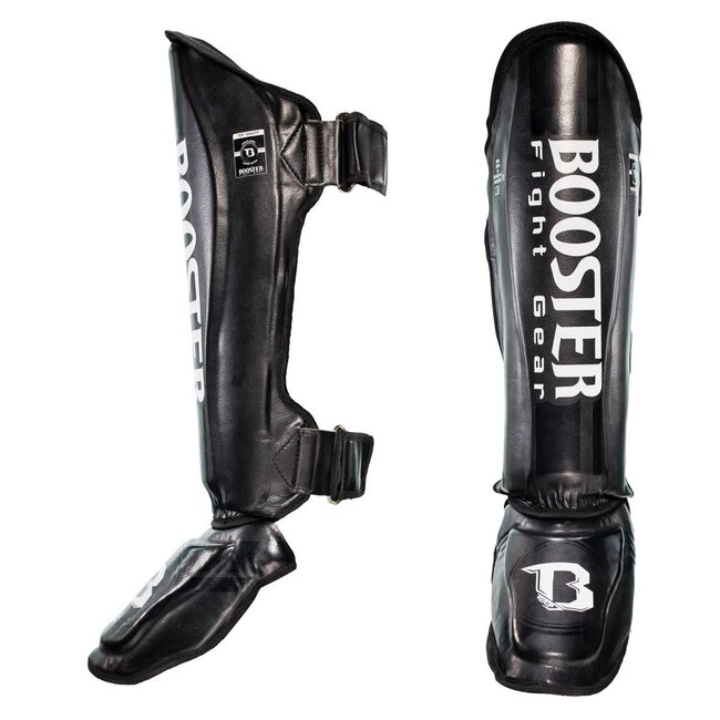 Booster Fightgear Scheenbeschermers – BSG V3 Zwart – Handgemaakt in Thailand