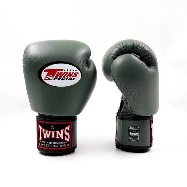 Twins Special BGVL 3 Leren Bokshandschoenen – Military Green – 10oz, 12oz, 14oz en 16oz
