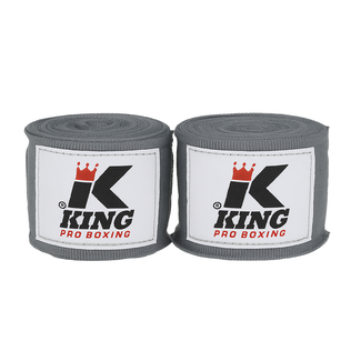 King Pro Boxing Handwraps – 460 cm Bandages Grijs | Pro KPB/BPC Serie