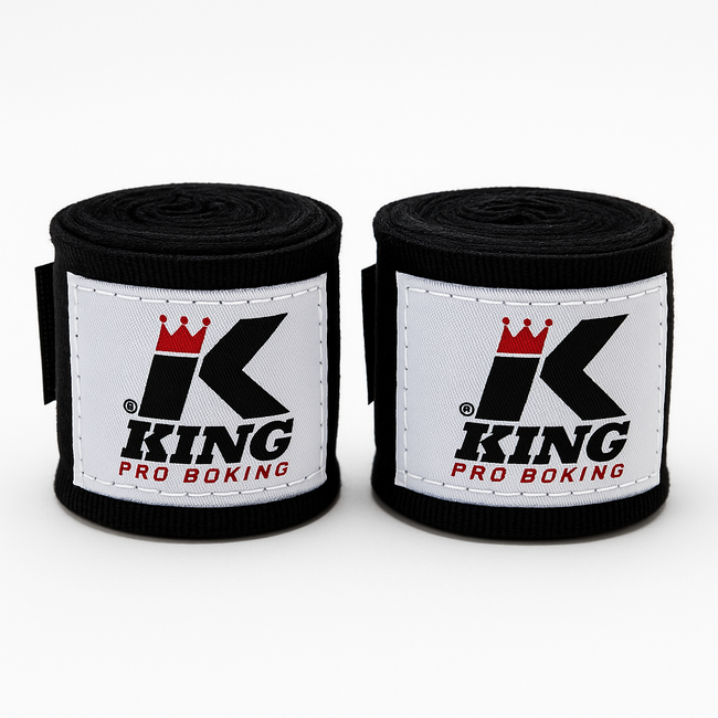 King Pro Boxing King Handwraps – 460 cm Bandages Zwart| Pro KPB/BPC Serie