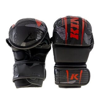 King Pro Boxing King Pro Boxing KPB MMA Shogun 3 – Zwart/Rood – Synthetisch Leer – MMA Sparringhandschoenen