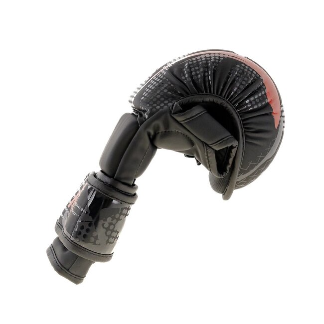 King Pro Boxing King Pro Boxing KPB MMA Shogun 3 – Zwart/Rood – Synthetisch Leer – MMA Sparringhandschoenen