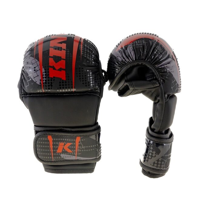 King Pro Boxing King Pro Boxing KPB MMA Shogun 3 – Zwart/Rood – Synthetisch Leer – MMA Sparringhandschoenen