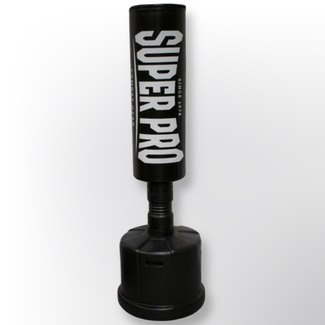 Super Pro Combat Gear Staande Bokspaal – Zwart – Kunstleer – Thuis & Gym Training