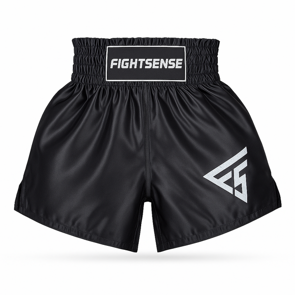 Fightsense Short de Muay Thaï – noir/noir