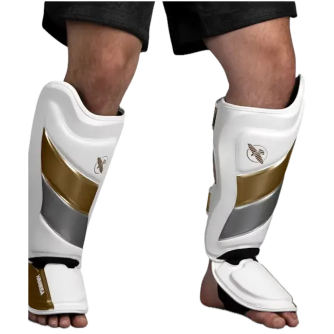 Hayabusa Kickboks Scheenbeschermers T3 - WHITE/GOLD