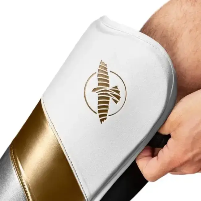 Hayabusa T3 Full-Back Scheenbeschermers - White/Gold