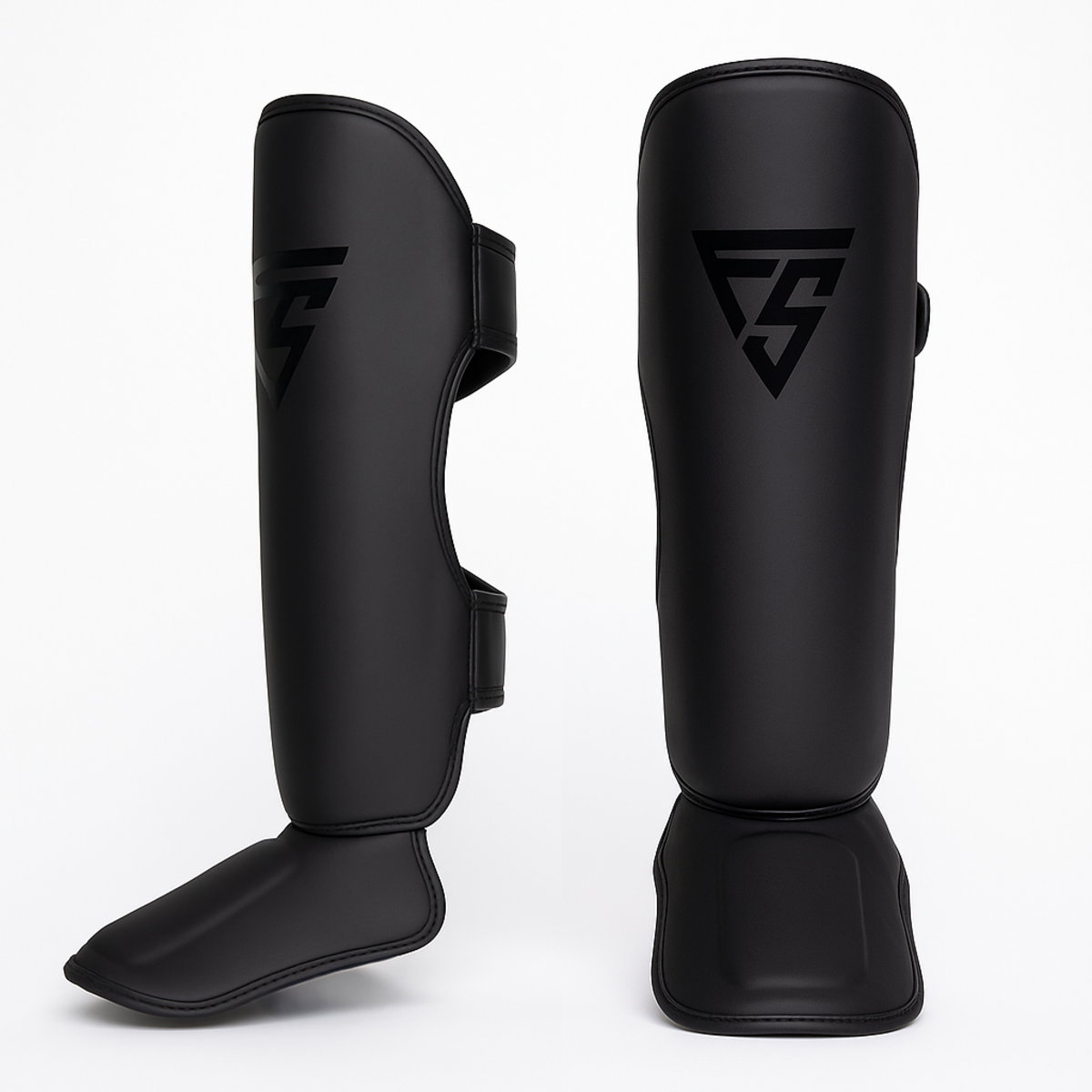 Fightsense Protège-tibias – Pro style – noir sur noir
