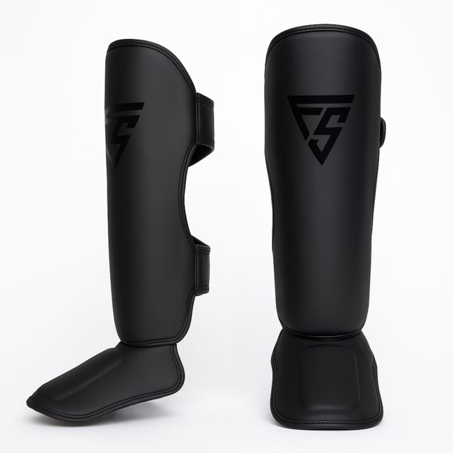 Fightsense Fightsense -Scheenbeschermers - Pro style - black on black