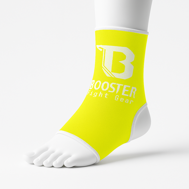 Booster Fightgear Booster Enkelsok Pro – Neon Geel – Enkelbescherming voor Kickboksen & MMA – One Size