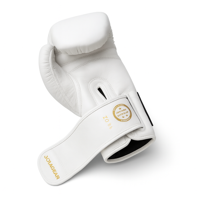 JOYA Falcon – Leren Bokshandschoenen - Wit/Goud