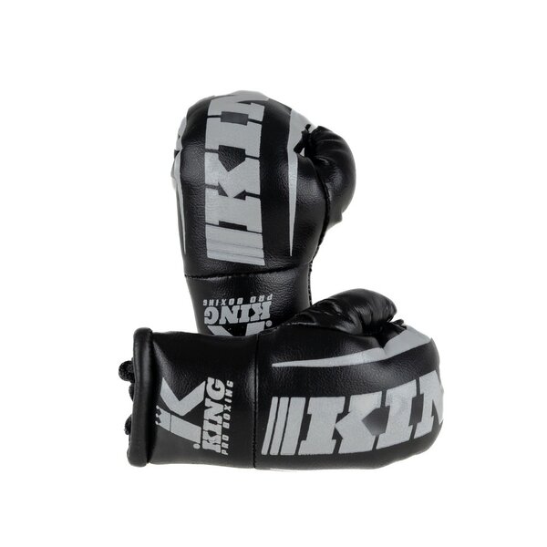 King Pro Boxing Mini gants de boxe pendentif de rétroviseur – KPB Mini 2 – noir/gris