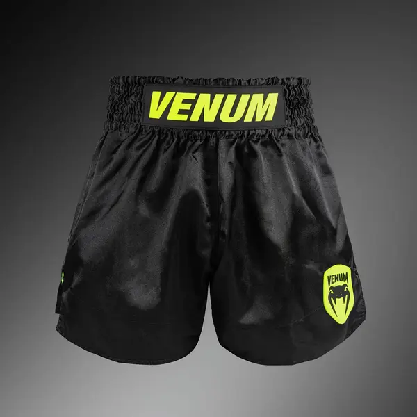 Venum Classic Evo short de Muay Thaï - noir/ Neon jaune