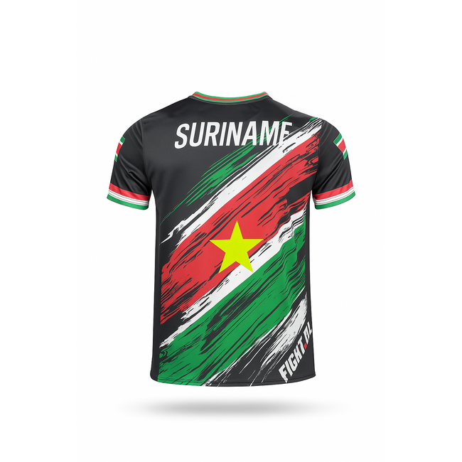 Fightsense T-shirt – Suriname – Sranan Gold Star – Sportshirt voor vechtsport en training