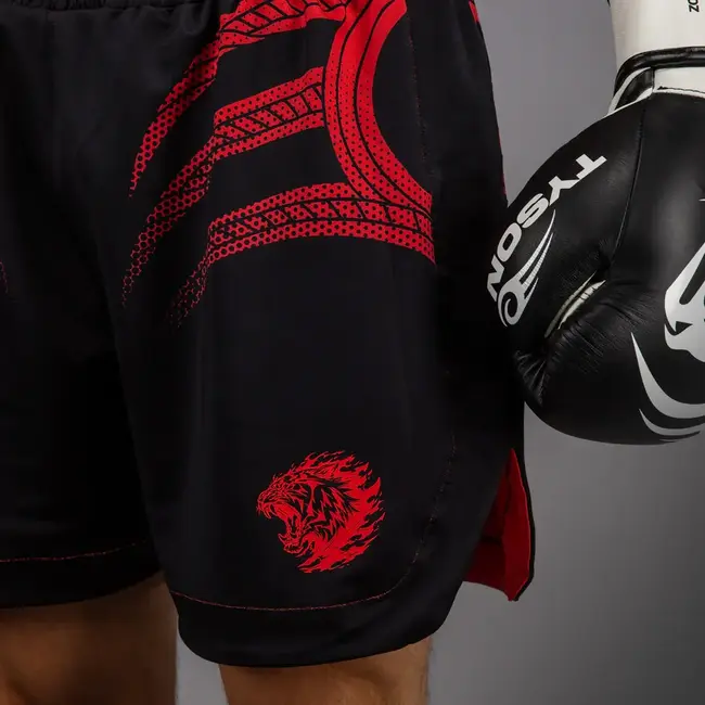Venum Mike Tyson Tiger Boxing Shorts - Deep Black/Intense Red