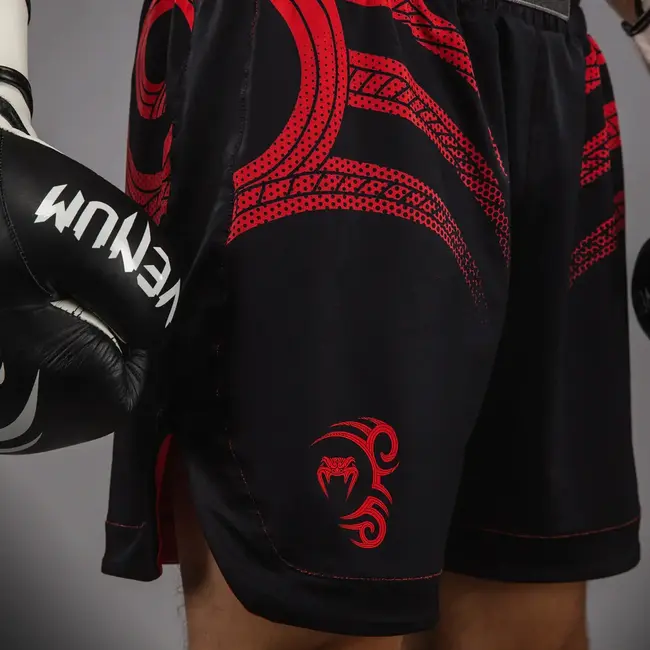 Venum Mike Tyson Tiger Boxing Shorts - Deep Black/Intense Red