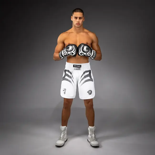Venum Mike Tyson Tiger Boxing Shorts - Optical White/Deep Black
