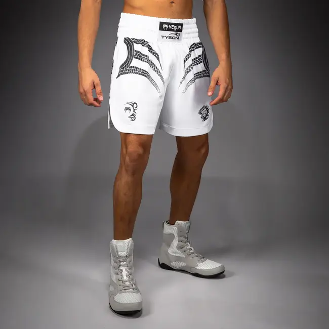 Venum Mike Tyson Tiger Boxing Shorts - Optical White/Deep Black