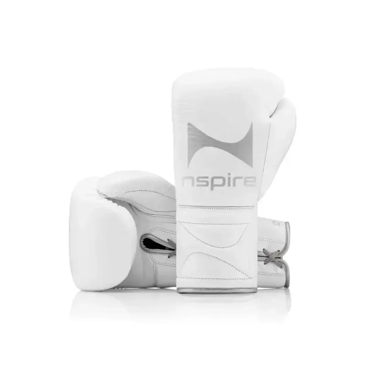 NSPIRE Elite gants de boxe à lacets – blanc/argent