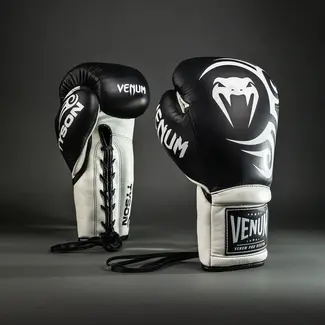Venum Giant 2.0 Mike Tyson Pro Boxing Gloves with Laces - Deep Black/Optical White