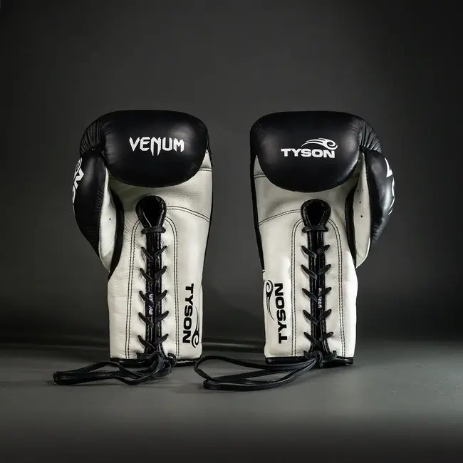 Venum Giant 2.0 Mike Tyson Pro Boxing Gloves with Laces - Deep Black/Optical White
