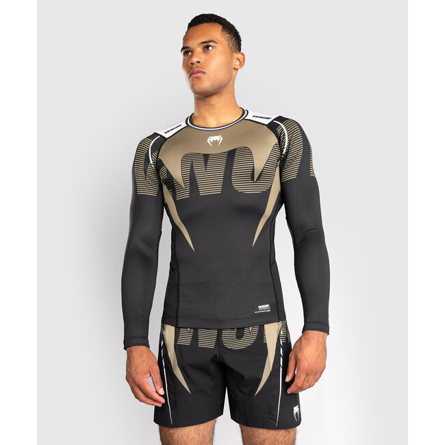 Venum Adrenaline Long Sleeve Rashguard - Black/Sand