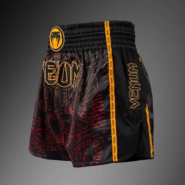 Venum Quetzal Fury Muay Thai shorts - Black/Fury Red/ Tangerine
