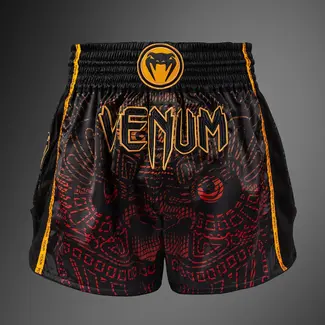 Venum Quetzal Fury Muay Thai shorts - Black/Fury Red/ Tangerine