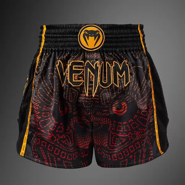 Venum Quetzal Fury short de Muay Thaï - noir/Fury rouge/ Tangerine