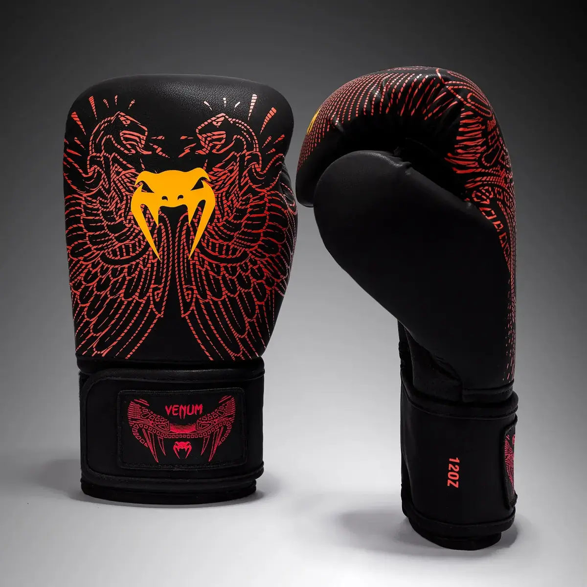Venum Quetzal Fury gants de boxe - noir/Fury rouge/ Tangerine