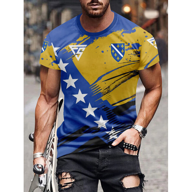 Fightsense Bosnia Pride Performance BOSNIE Shirt – BOŠNJAK Edition – Sportshirt voor vechtsport en training