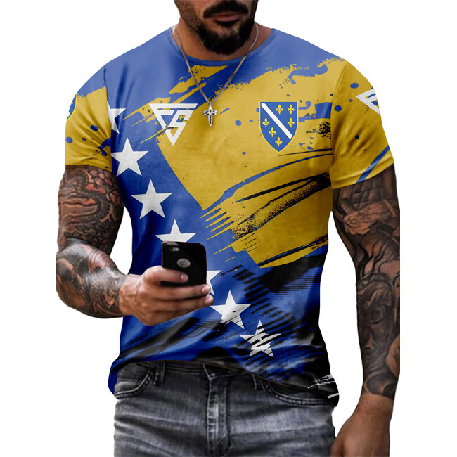Fightsense Bosnia Pride Performance BOSNIE Shirt – BOŠNJAK Edition – Sportshirt voor vechtsport en training