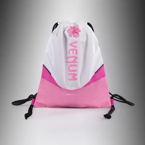 Venum Evo 2 Blumen-Kordelzugbeutel – Weiß/Bonbonrosa