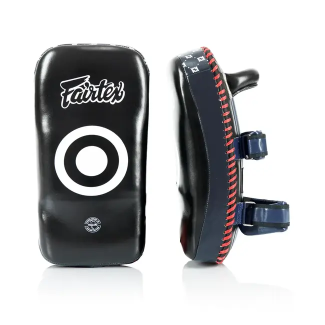 FAIRTEX KPLC2 Curved Muay Thai Kickpads – Zwart/Blauw (Paar)