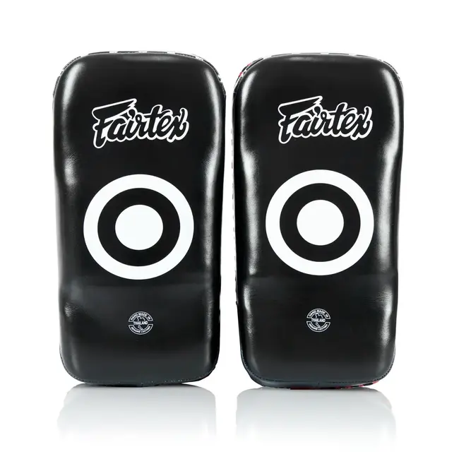 FAIRTEX KPLC2 Curved Muay Thai Kickpads – Zwart/Blauw (Paar)