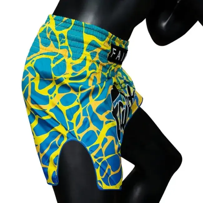 FAIRTEX BS1927 Magma Green Muay Thai Shorts – Blauw/Geel/Groen