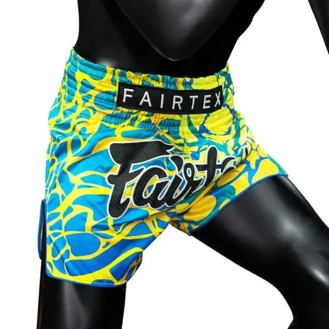 FAIRTEX BS1927 Magma Green Muay Thai Shorts – Blauw/Geel/Groen