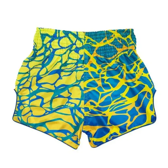FAIRTEX Fairtex BS1927 Muay Thai Shorts – Magma Green – Blauw/Geel/Groen