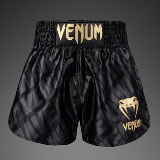 Venum Venum Contender XT Muay Thai Shorts – Zwart/Goud – Lichtgewicht Polyester – Training & Sparring