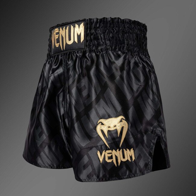 Venum Venum Contender XT Muay Thai Shorts – Zwart/Goud – Lichtgewicht Polyester – Training & Sparring