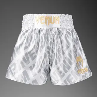 Venum Venum Contender XT Muay Thai Shorts – White/Silver – Lichtgewicht Polyester – Training & Sparring