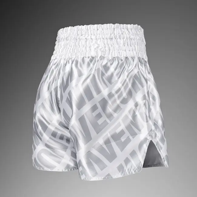 Venum Venum Contender XT Muay Thai Shorts – White/Silver – Lichtgewicht Polyester – Training & Sparring