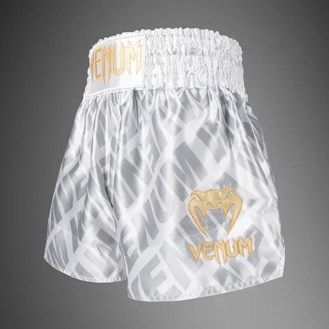 Venum Venum Contender XT Muay Thai Shorts – White/Silver – Lichtgewicht Polyester – Training & Sparring