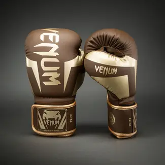 Venum Elite Bokshandschoenen – Bruin/Goud – Skintex Leer – Training & Sparring