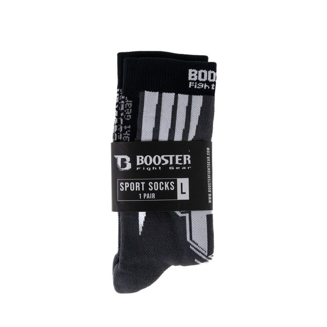Booster Fightgear Fight Gear Rapid Strike Pro Bokssokken – Zwart/Grijs – Ademend & Ondersteunend – Training & Wedstrijd