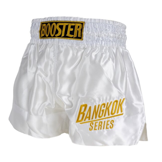 Booster Fightgear Booster BFG Bangkok 2 Fightshort – Wit/Goud – Voor Kickboksen en Muay Thai