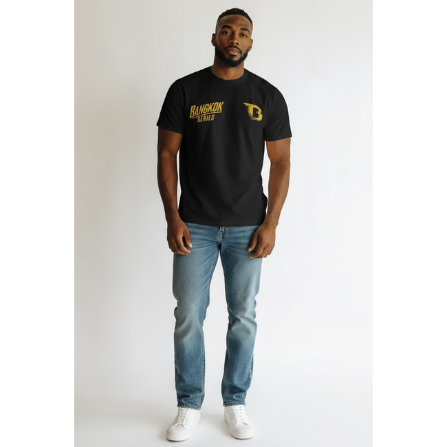 Booster Fightgear Booster BFG Bangkok 1 T-Shirt – Zwart/Goud – Voor Training en Vrije Tijd