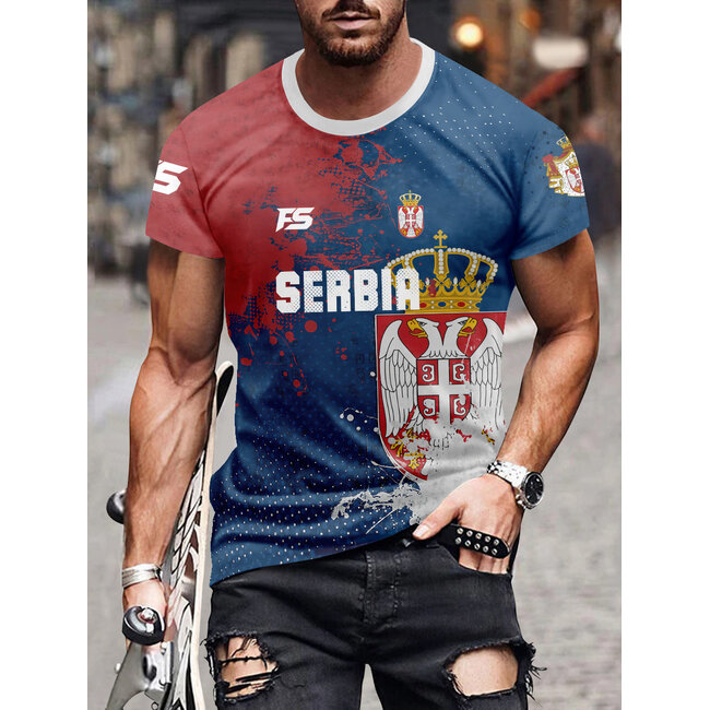 Fightsense Serbia Pride Performance Shirt – SERVIE – Sportshirt voor vechtsport en training