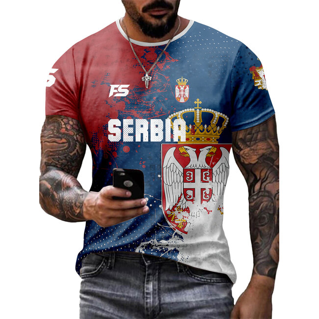 Fightsense Serbia Pride Performance Shirt – SERVIE – Sportshirt voor vechtsport en training